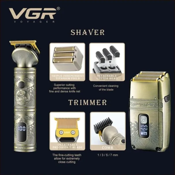 COMBO,KIT PATILLERA Y SHAVER VGR V-649